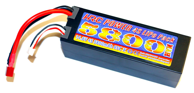 NEW - HRC Racing 14.8V / 5800mAh - 65C/110C - 4S LiPo Battery